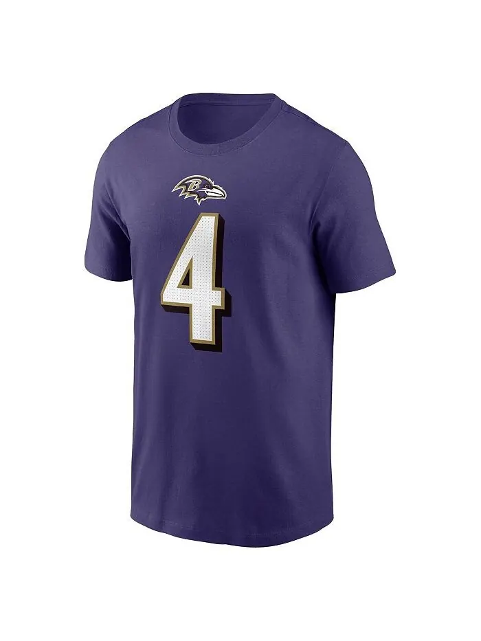 Мужская фиолетовая футболка Zay Flowers Baltimore Ravens с именем и номером игрока Nike — изображение 3 из 3, фиолетовый