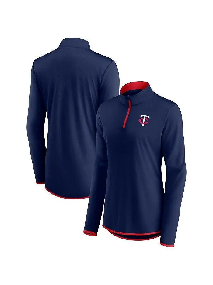 Женский темно-синий топ с молнией четверти Minnesota Twins с логотипом Fanatics — изображение 1 из 3
