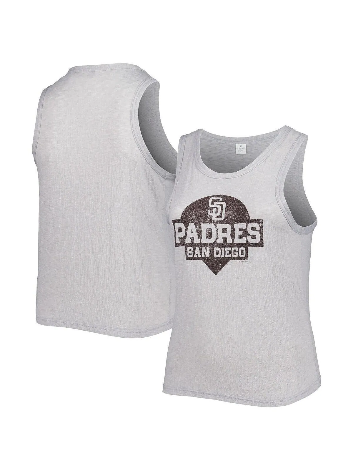 Женская серая майка San Diego Padres Tri-Blend больших размеров с высоким воротником Soft As A Grape