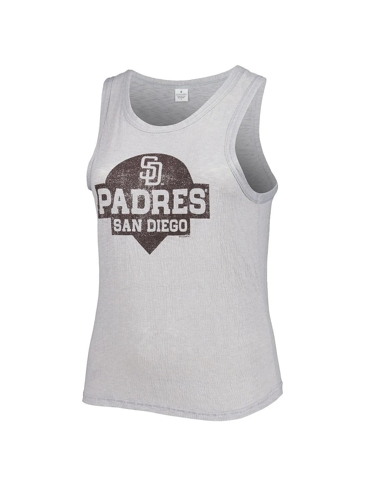 Женская серая майка San Diego Padres Tri-Blend больших размеров с высоким воротником Soft As A Grape — изображение 2 из 3