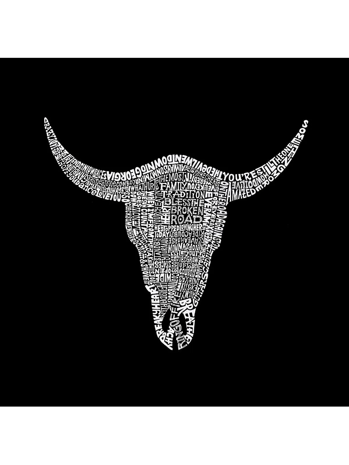 Мужская футболка премиум-класса word art - cowskull country hits LA Pop Art — изображение 2 из 2, бордовый