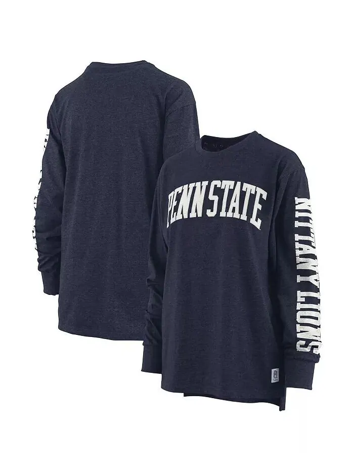 Женская темно-синяя футболка с длинными рукавами Penn State Nittany Lions Two-Hit Canyon Pressbox