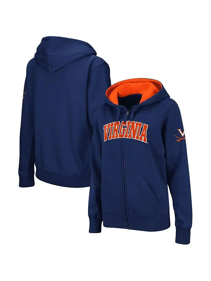 Женская темно-синяя толстовка с молнией во всю длину и арочным именем Virginia Cavaliers Colosseum — изображение 1 из 3