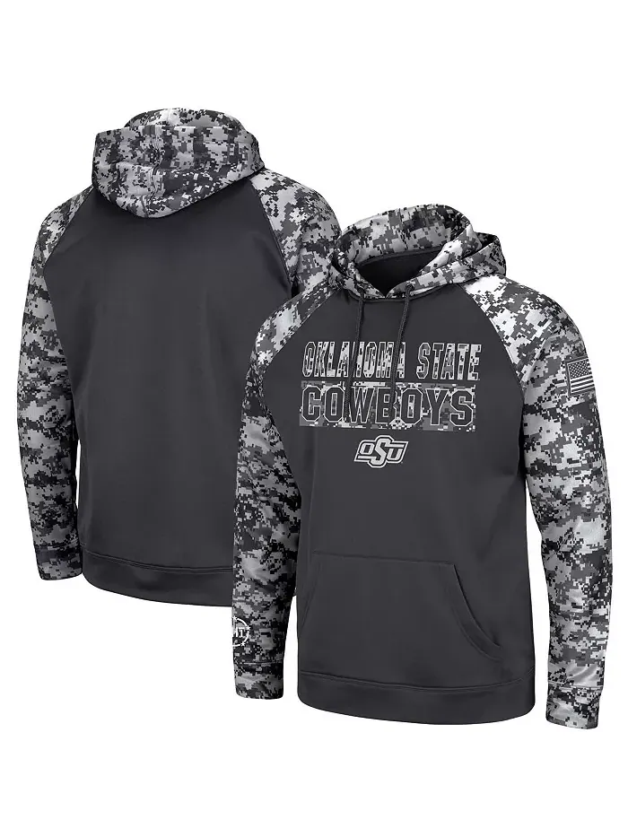 Мужская толстовка с капюшоном Oklahoma State Cowboys OHT в цифровом камуфляжном принте военной — изображение 1 из 4