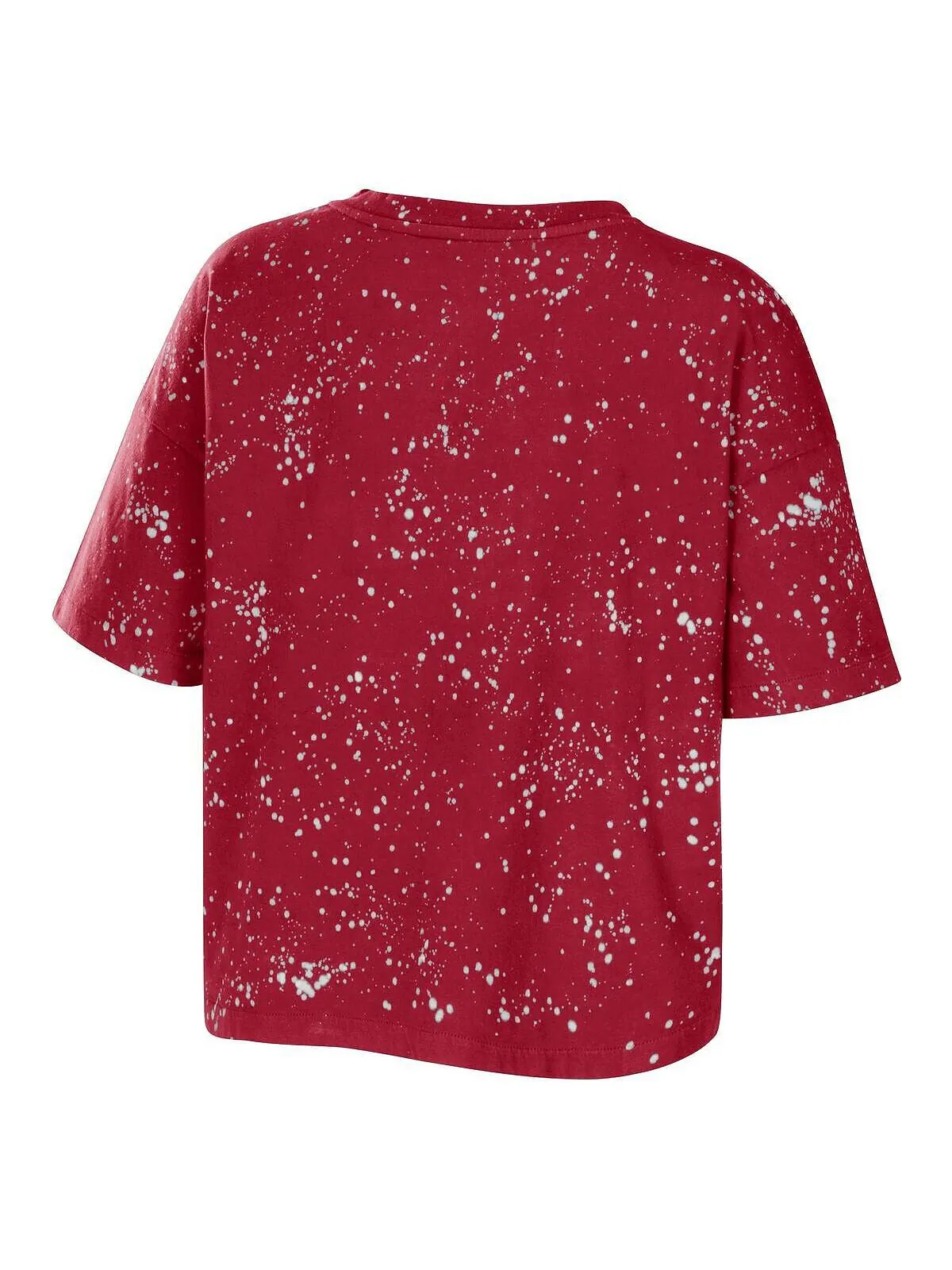 Женская футболка Crimson Alabama Crimson Tide Bleach Wash Splatter Notch Neck WEAR by Erin Andrews — изображение 3 из 3