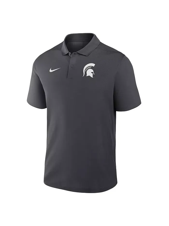 Мужская антрацитовая поло Michigan State Spartans Primetime Victory Primary Logo Performance Nike — изображение 3 из 3