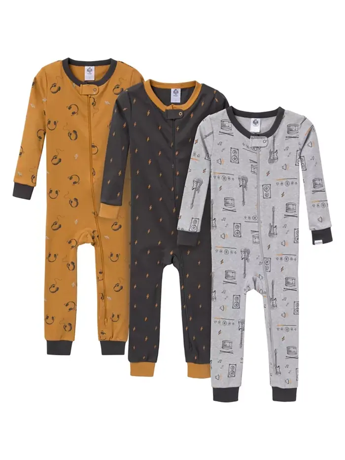 Пижама Snug Fit для мальчиков, без ножек, 3 шт., цвет «буффало» Gerber — изображение 1 из 8