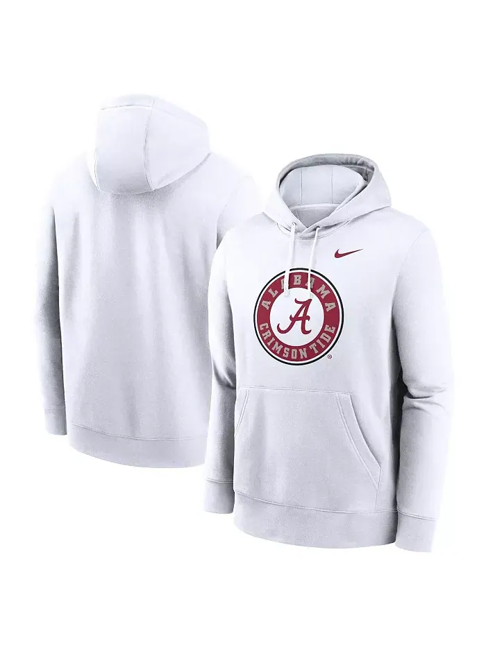 Мужская белая толстовка с капюшоном Alabama Crimson Tide Primetime Alternate Logo Club Fleece — изображение 1 из 3