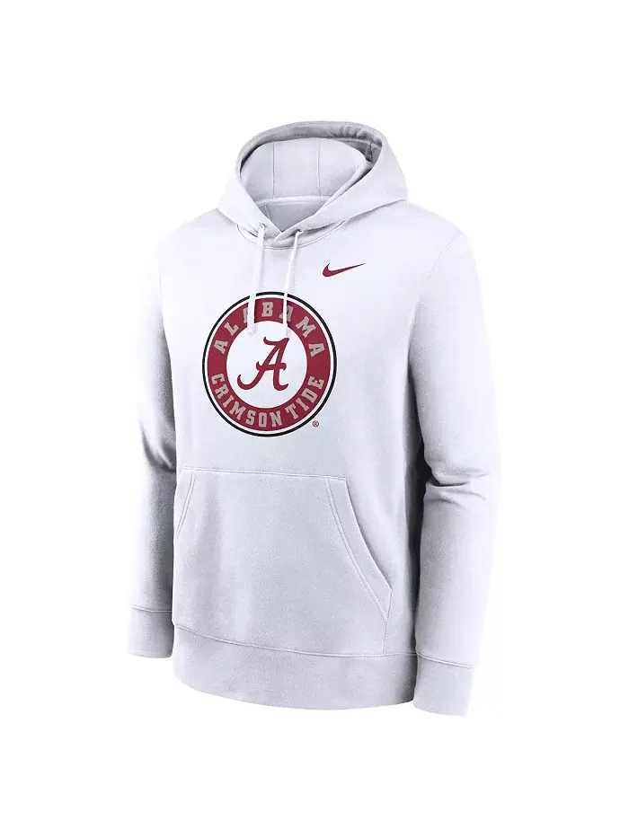 Мужская белая толстовка с капюшоном Alabama Crimson Tide Primetime Alternate Logo Club Fleece — изображение 3 из 3