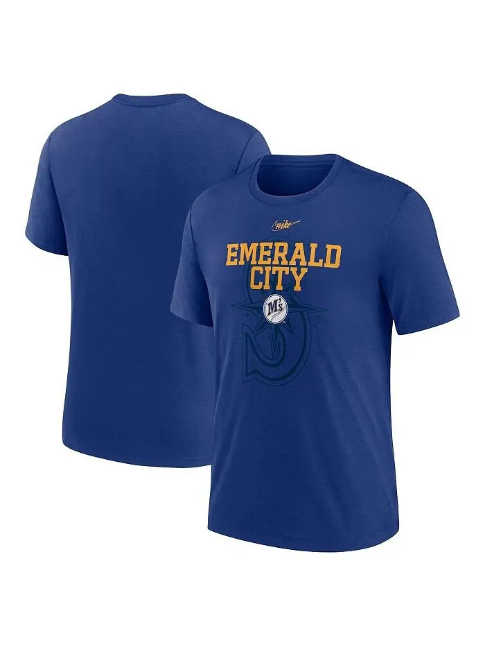 Мужская футболка Royal Seattle Mariners Rewind Retro Tri-Blend Nike — изображение 1 из 3, королевский