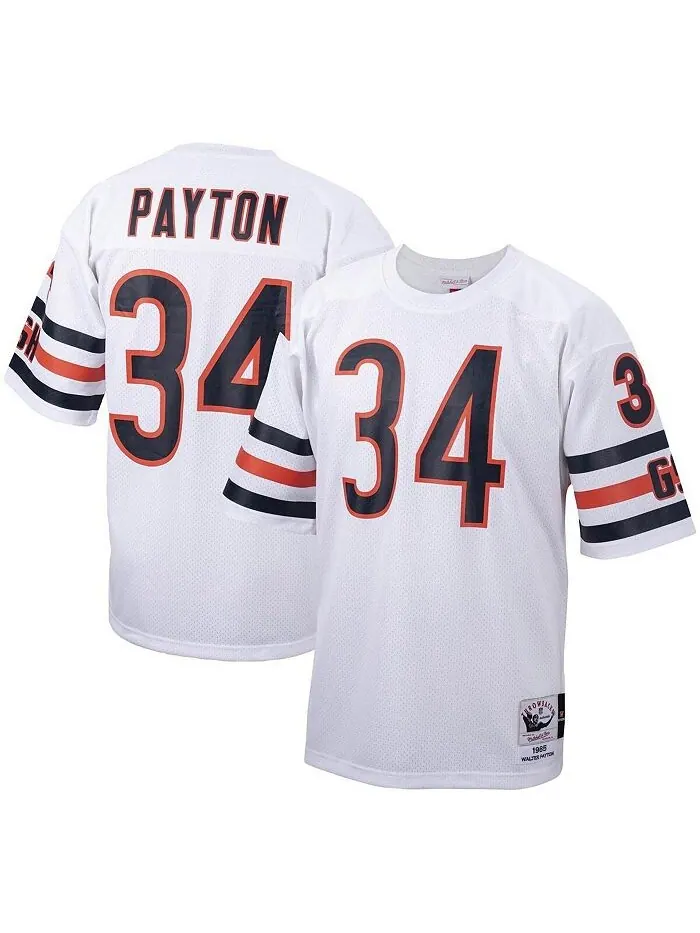Мужская футболка Walter Payton White Chicago Bears Big and Tall 1985 года, реплика пенсионера — изображение 1 из 1, белый