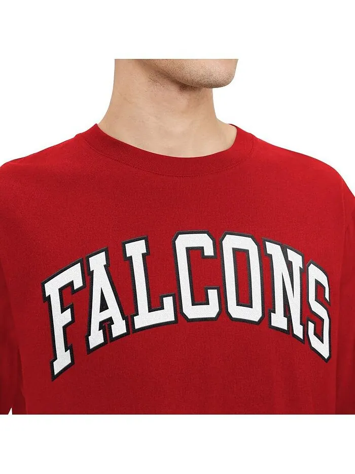 Мужская красно-черная футболка Atlanta Falcons Nolan с длинным рукавом Tommy Hilfiger — изображение 4 из 4, красный черный