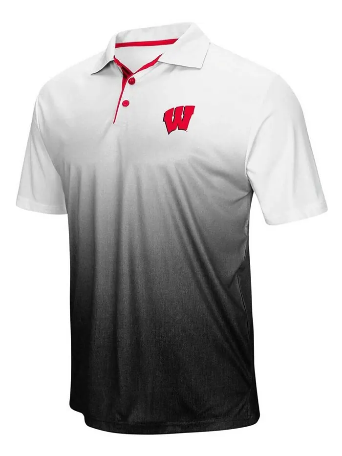 Мужская рубашка-поло с логотипом Heather Grey Wisconsin Badgers Magic Team Colosseum — изображение 3 из 4, серый