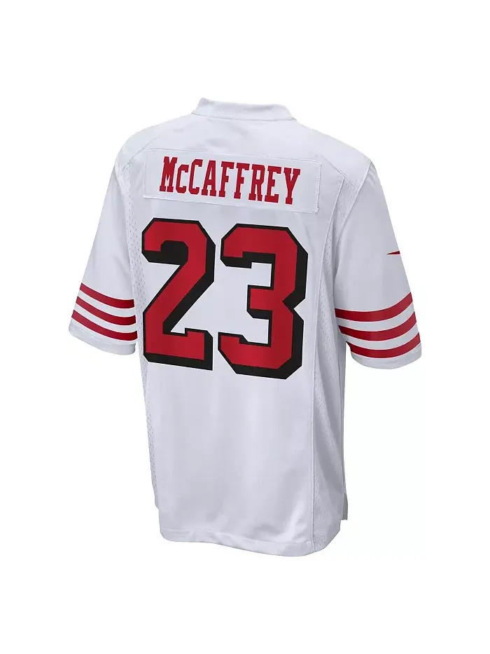 Мужская игровая футболка Christian McCaffrey белого цвета San Francisco 49ers Nike — изображение 2 из 3