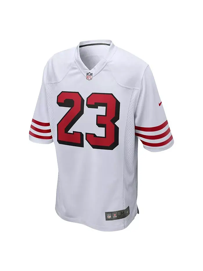 Мужская игровая футболка Christian McCaffrey белого цвета San Francisco 49ers Nike — изображение 3 из 3