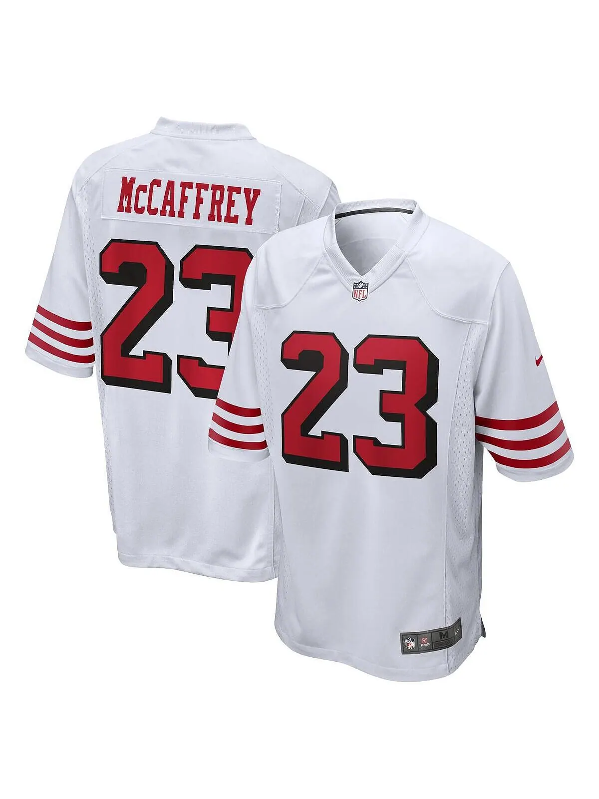 Мужское белое игровое джерси Christian McCaffrey San Francisco 49ers Nike — изображение 1 из 3, белый