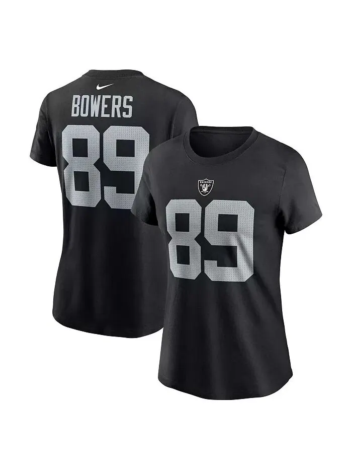 Женская футболка Brock Bowers Black Las Vegas Raiders с именем игрока и номером Nike — изображение 1 из 3