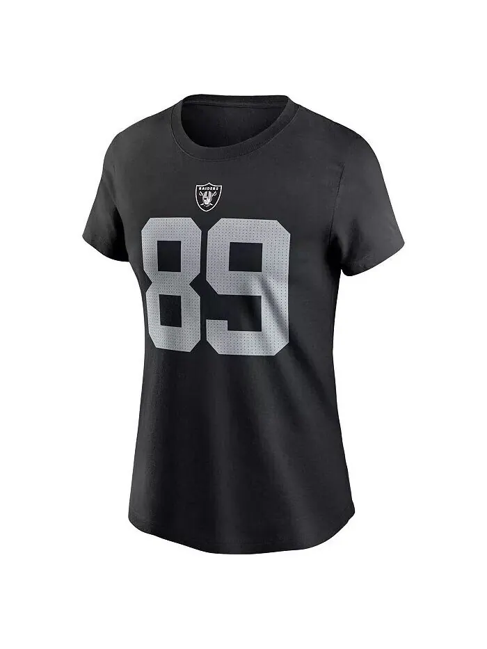 Женская футболка Brock Bowers Black Las Vegas Raiders с именем игрока и номером Nike — изображение 2 из 3