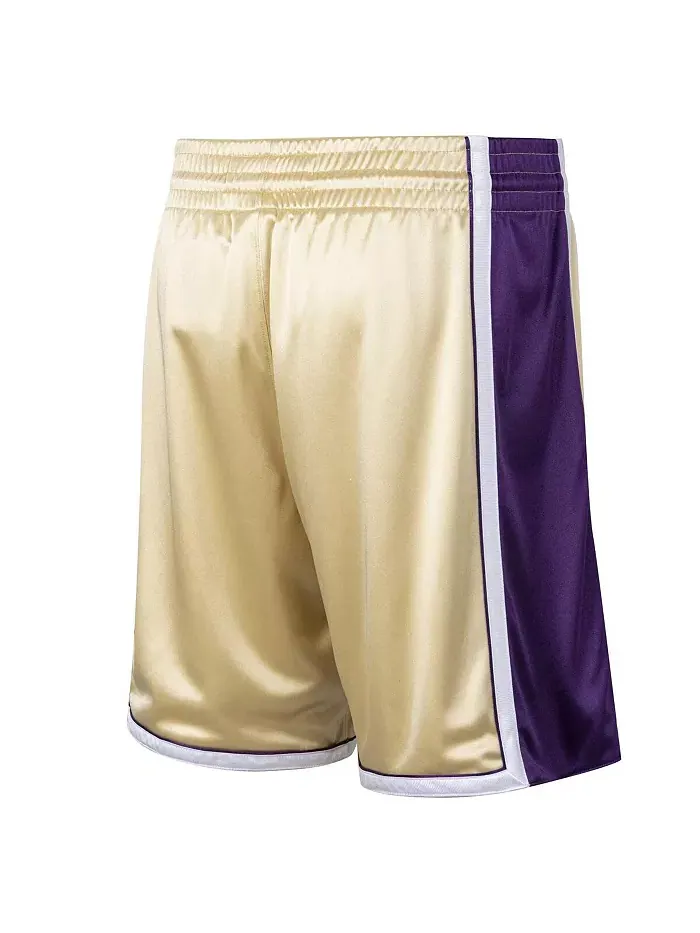 Мужские шорты Los Angeles Lakers Hardwood Classics в золотистом оттенке, посвященные зачислению — изображение 2 из 4