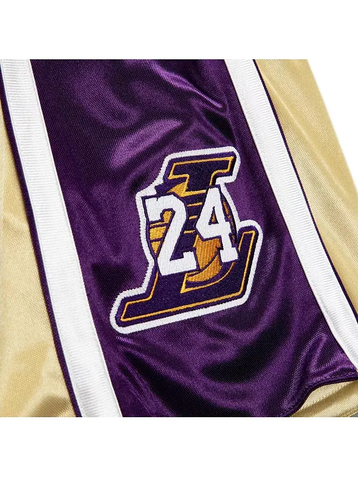 Мужские шорты Los Angeles Lakers Hardwood Classics в золотистом оттенке, посвященные зачислению — изображение 3 из 4