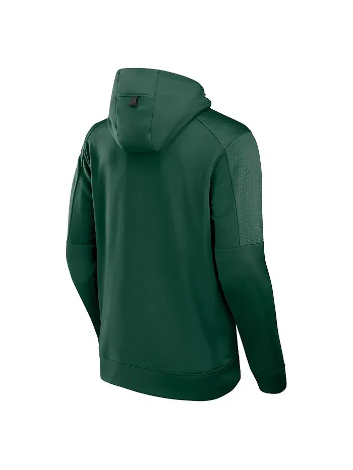 Мужская производительная худи с молнией Milwaukee Bucks Baller Defender цвета хаки Fanatics — изображение 2 из 3