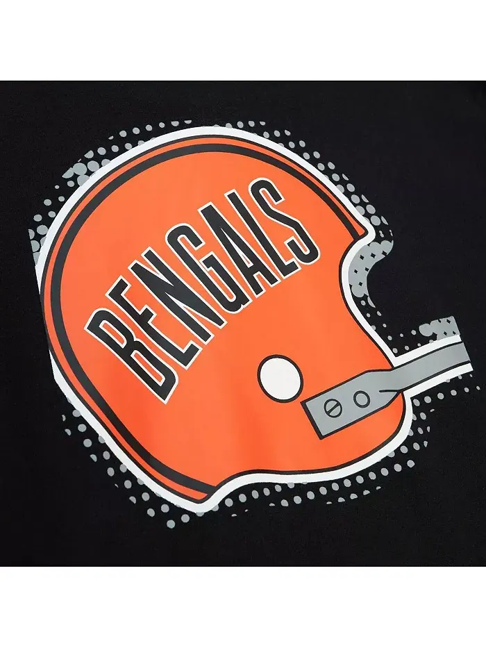 Мужская черная толстовка с капюшоном Cincinnati Bengals Gridiron Classics Big Face 7.0 Mitchell & — изображение 4 из 4