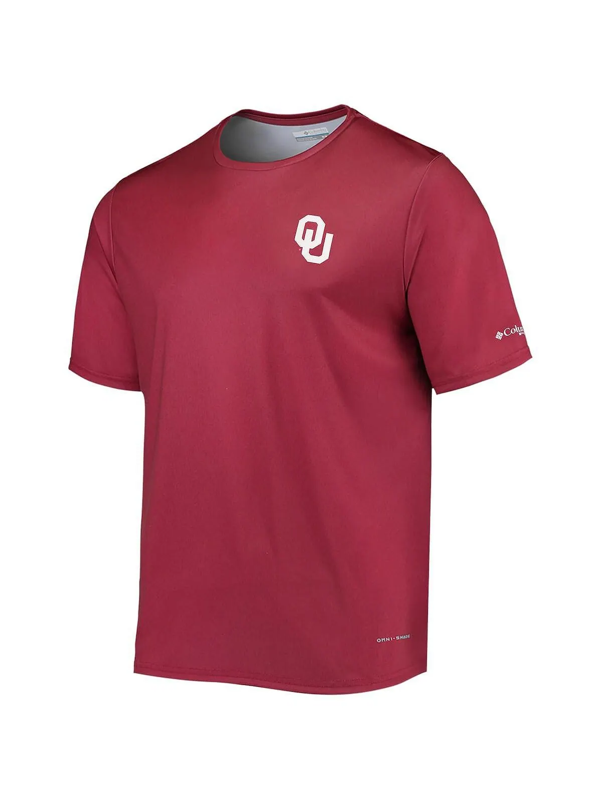 Мужская темно-красная футболка oklahoma sooners terminal tackle omni-shade Columbia — изображение 2 из 3, красный