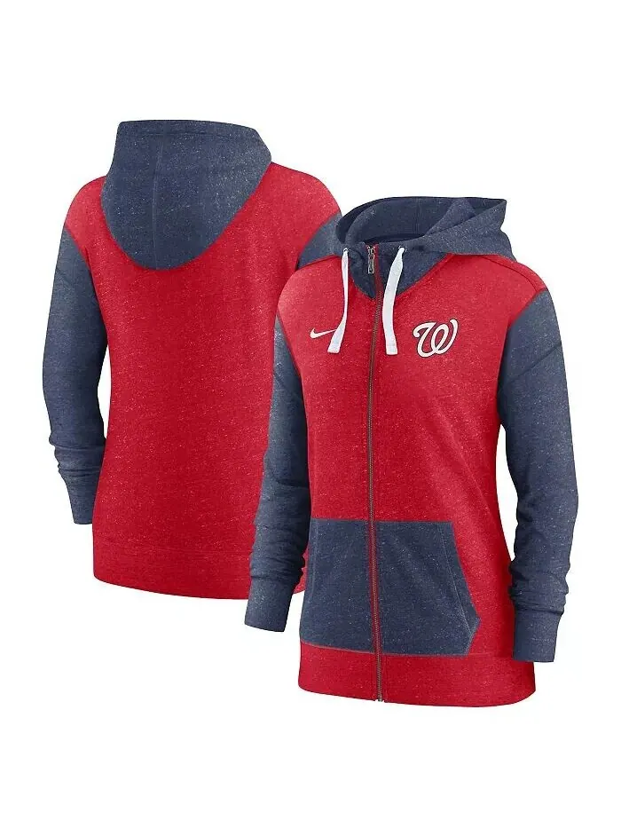 Женская толстовка с молнией во всю длину Red Washington Nationals Nike — изображение 1 из 3