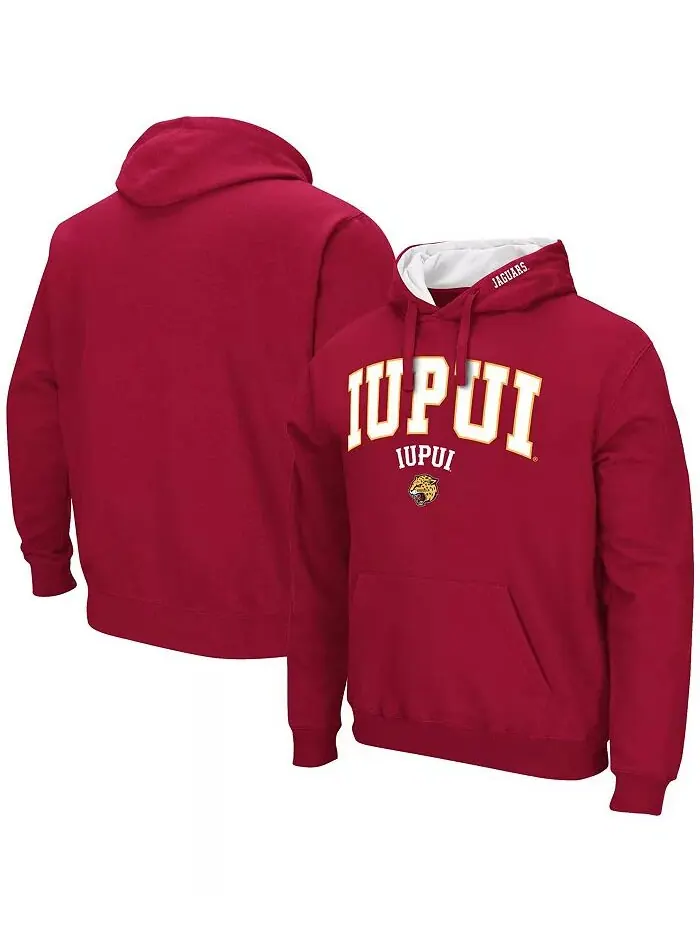 Мужская красная толстовка с капюшоном IUPUI Jaguars Arch & Logo Colosseum — изображение 1 из 3