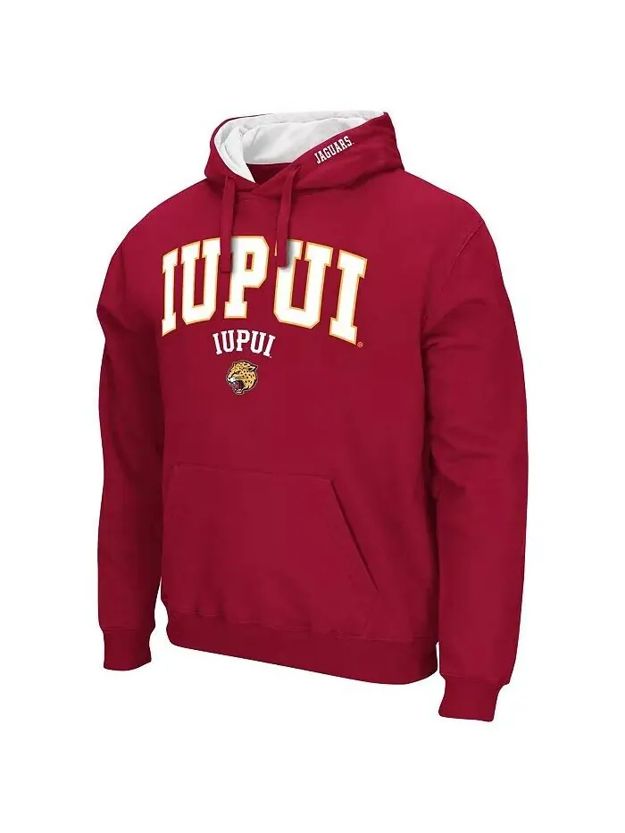 Мужская красная толстовка с капюшоном IUPUI Jaguars Arch & Logo Colosseum — изображение 2 из 3