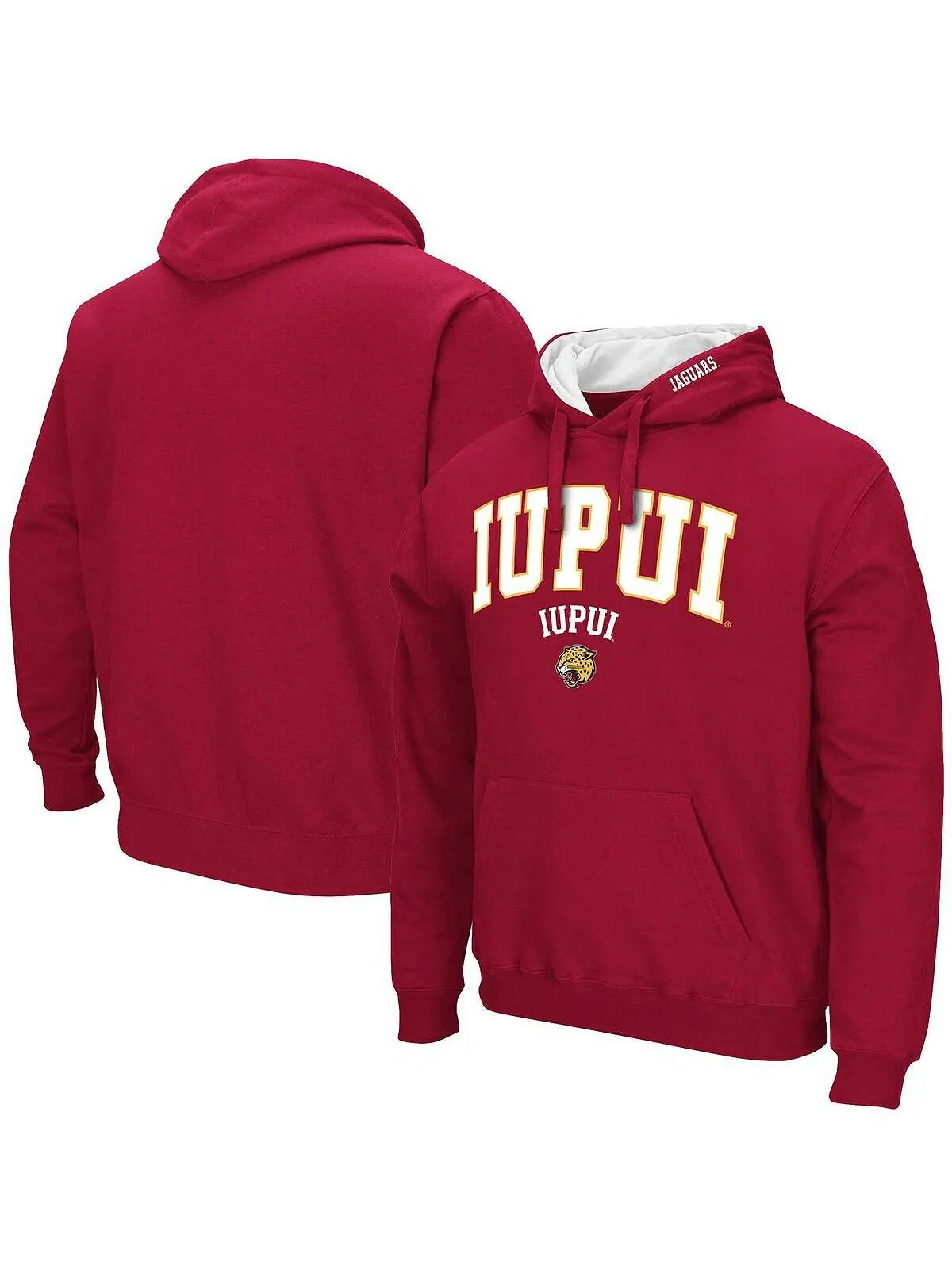 Мужская толстовка с капюшоном малинового цвета iupui jaguars arch & logo Colosseum — изображение 1 из 3, красный