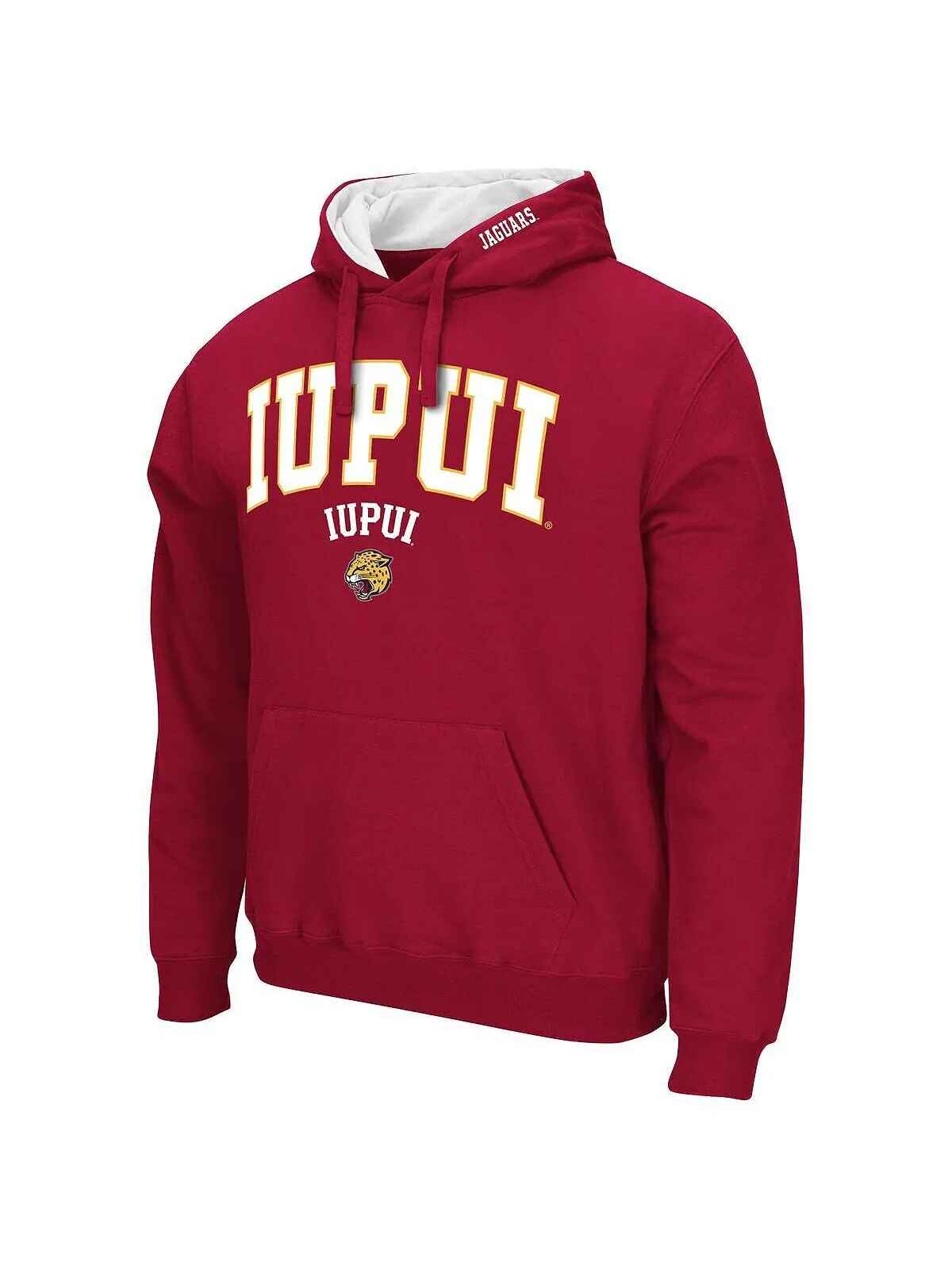 Мужская толстовка с капюшоном малинового цвета iupui jaguars arch & logo Colosseum — изображение 2 из 3, красный