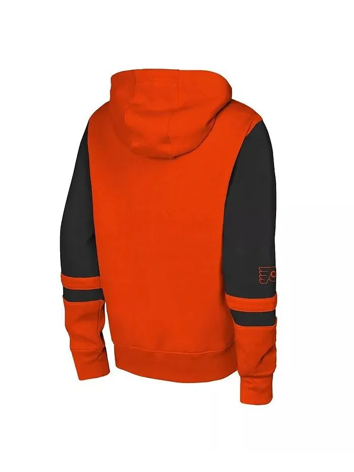 Толстовка с капюшоном Philadelphia Flyers Face Off Big Boys and Girls Orange Full-Zip Outerstuff — изображение 2 из 3