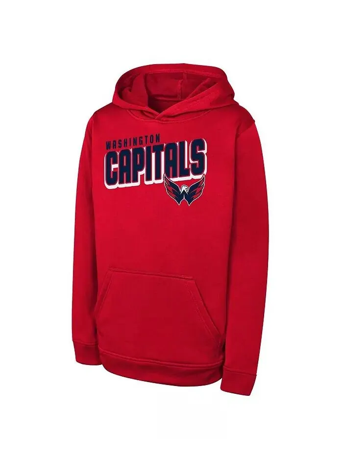 Толстовка с капюшоном Big Boys and Girls Red Washington Capitals Cyber Punk Performance Outerstuff — изображение 1 из 1