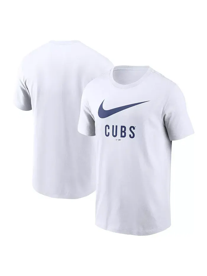 Мужская белая футболка Chicago Cubs с логотипом Swoosh Nike — изображение 1 из 3