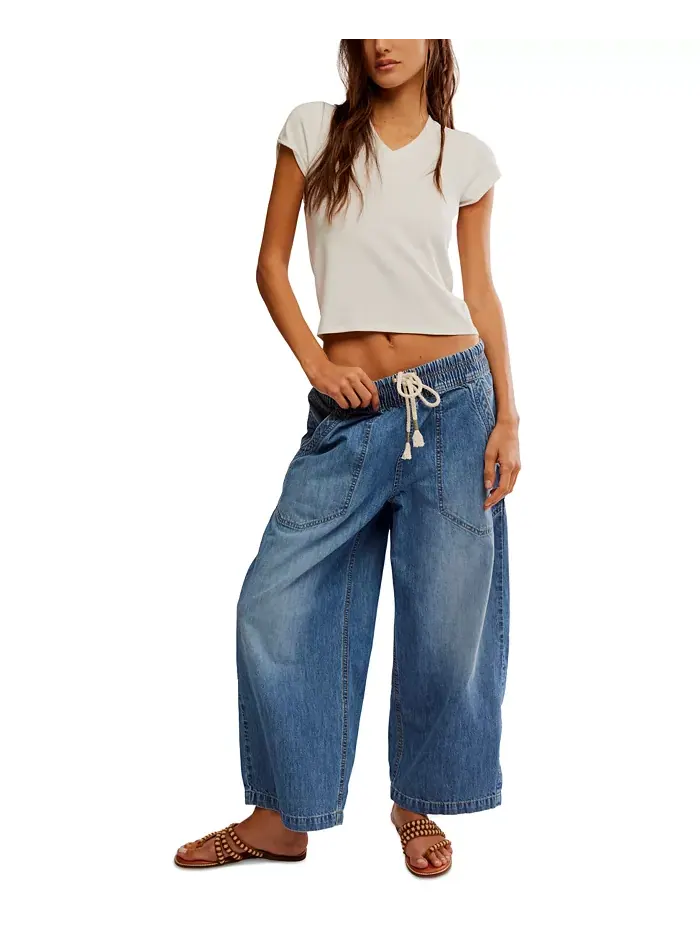 Женские джинсы Easy Peasy на резинке Free People — изображение 1 из 5