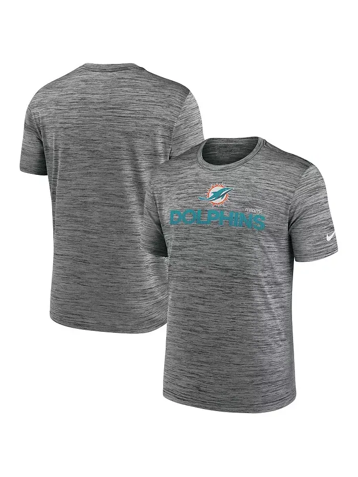 Мужская футболка Miami Dolphins Blitz Velocity Modern Performance цвета антрацит Nike — изображение 1 из 3