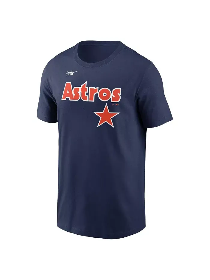 Мужская футболка Houston Astros Cooperstown Wordmark цвета navy Nike — изображение 3 из 3