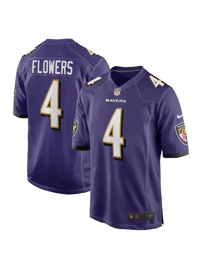 Мужская футболка Zay Flowers Purple Baltimore Ravens — джерси игрока первого раунда драфта НФЛ 2023 — изображение 1 из 3
