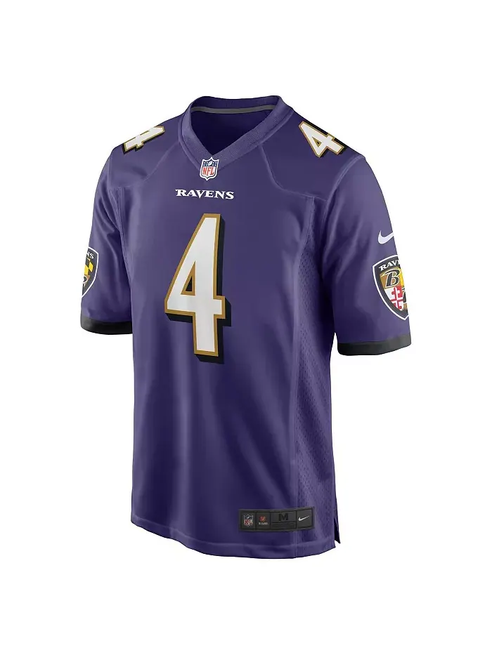 Мужская футболка Zay Flowers Purple Baltimore Ravens — джерси игрока первого раунда драфта НФЛ 2023 — изображение 3 из 3
