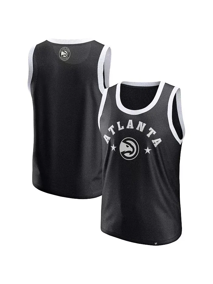 Мужская черная сетчатая майка Atlanta Hawks Fanatics — изображение 1 из 3