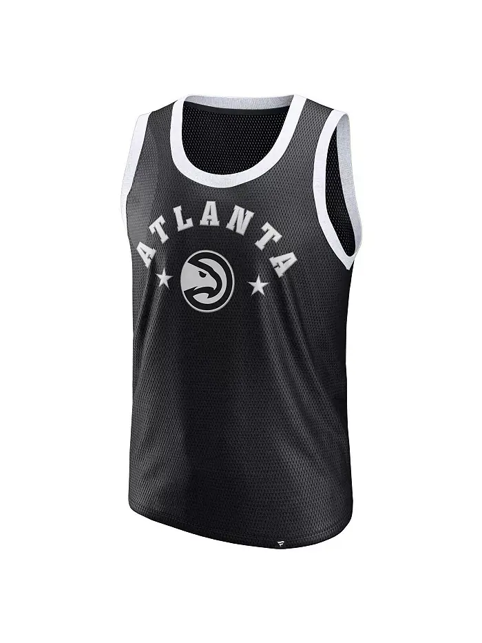 Мужская черная сетчатая майка Atlanta Hawks Fanatics — изображение 3 из 3