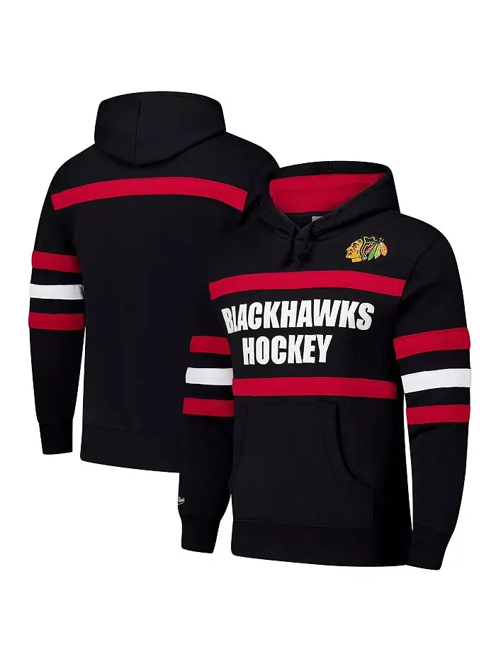 Мужская черная толстовка с капюшоном Chicago Blackhawks Head Coach Slogan Pullover Hoodie Mitchell — изображение 1 из 5
