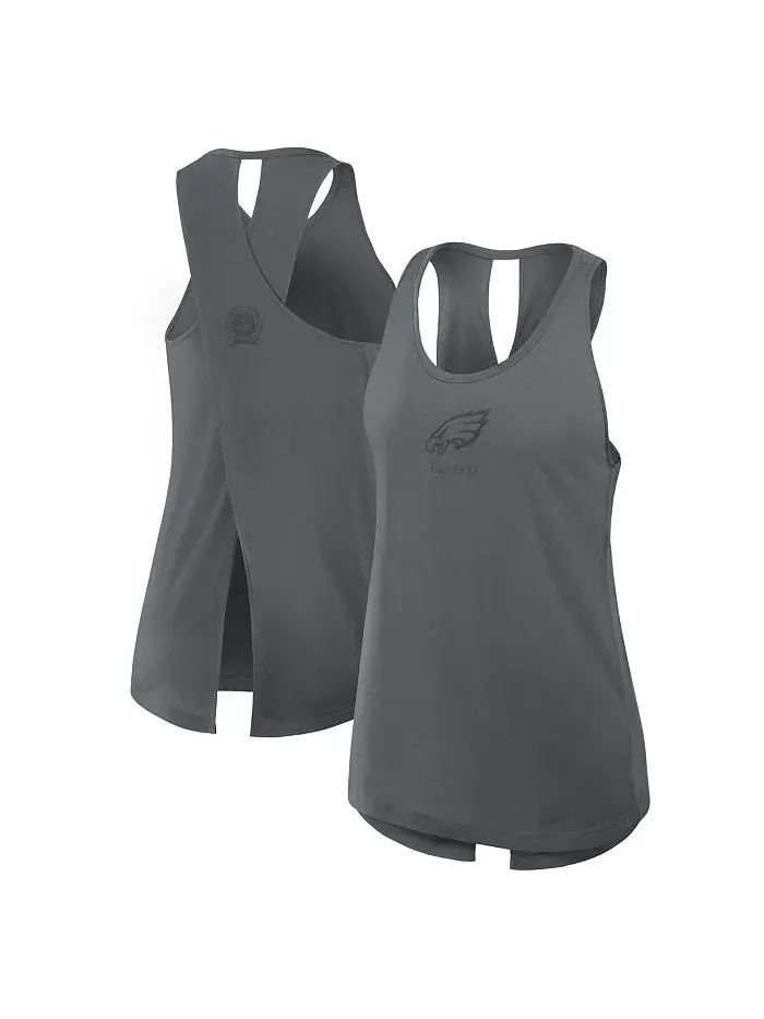 Женская серая майка Philadelphia Eagles Glory Crisscross Performance Nike — изображение 1 из 4