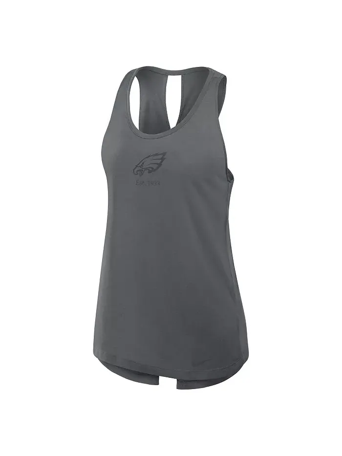 Женская серая майка Philadelphia Eagles Glory Crisscross Performance Nike — изображение 2 из 4