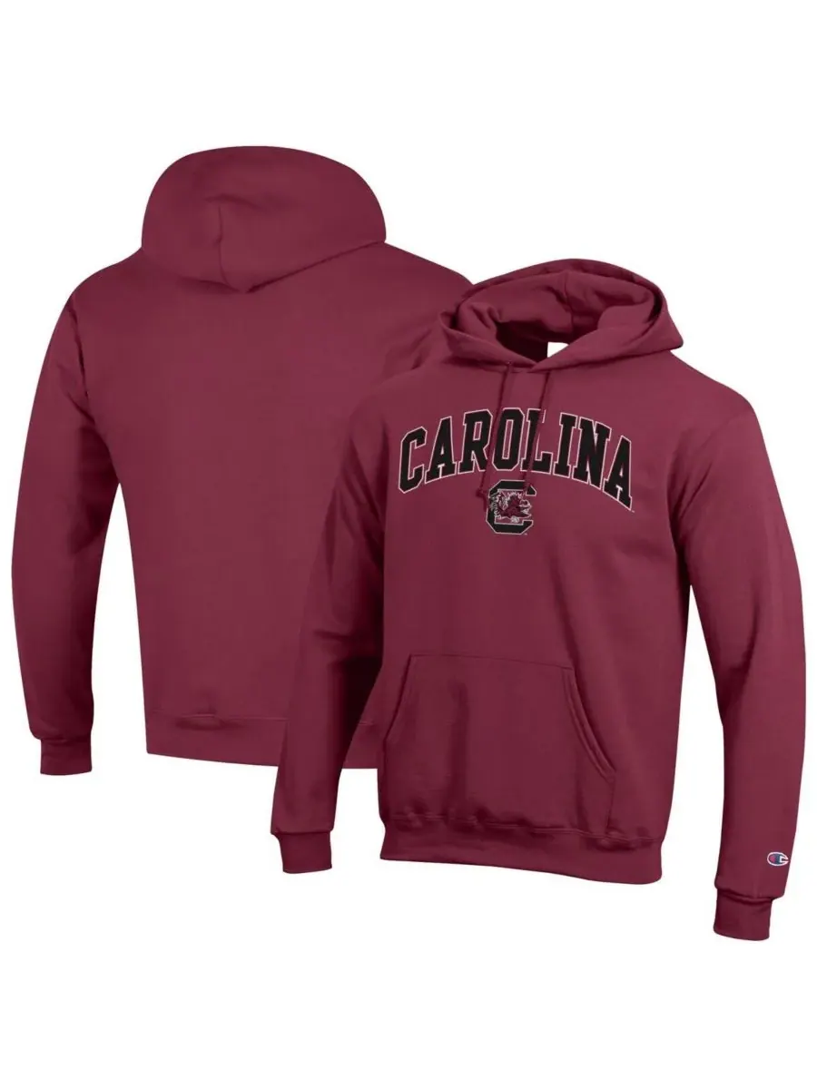 Мужская толстовка с капюшоном Garnet South Carolina Gamecocks с логотипом Arch Over Logo Champion — изображение 1 из 3