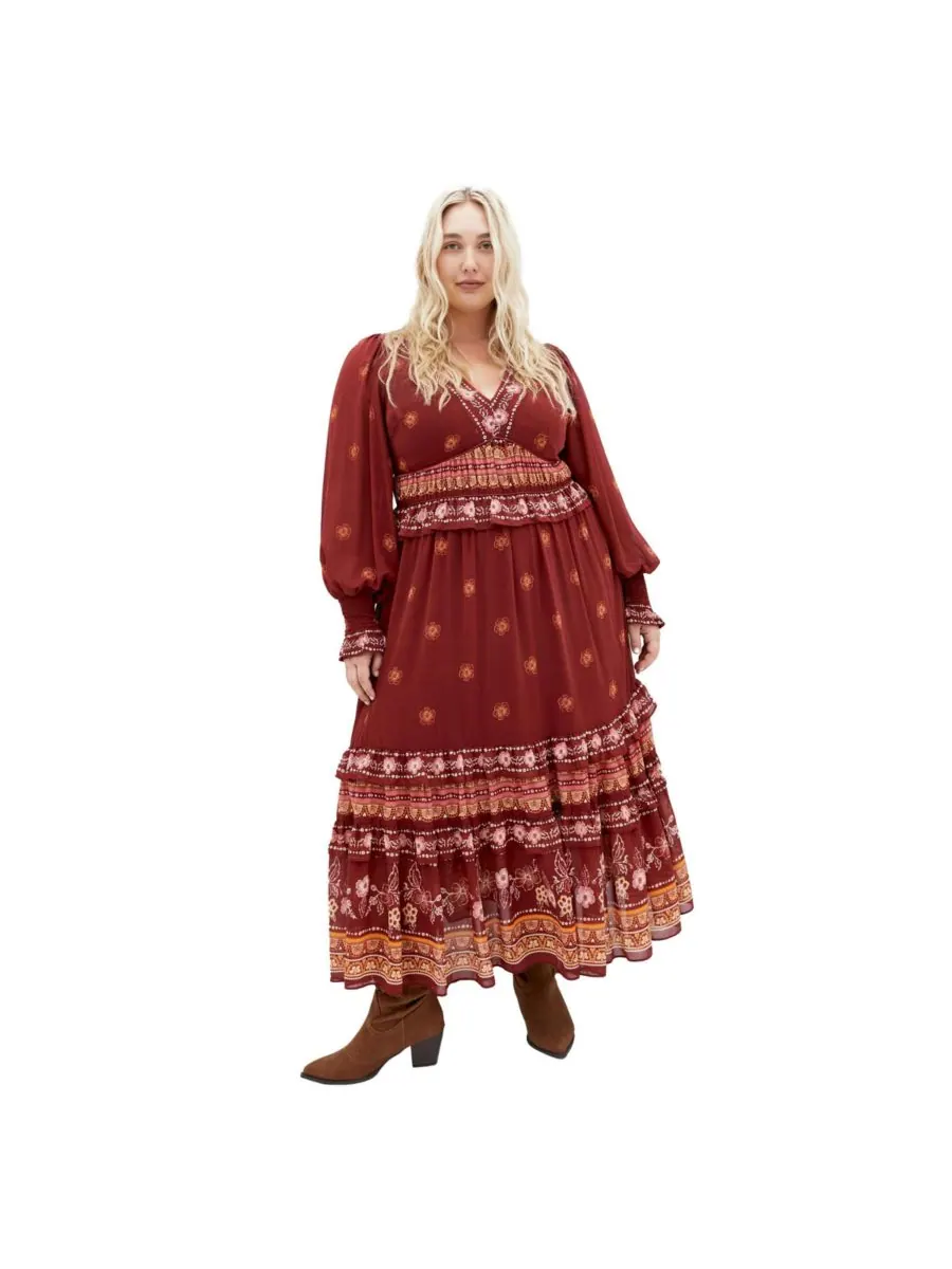 Женское макси-платье Cameron CITY CHIC, Rust batik brd — изображение 1 из 5