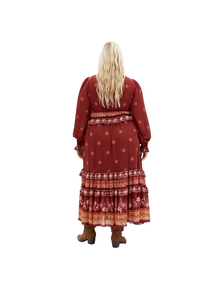 Женское макси-платье Cameron CITY CHIC, Rust batik brd — изображение 2 из 5