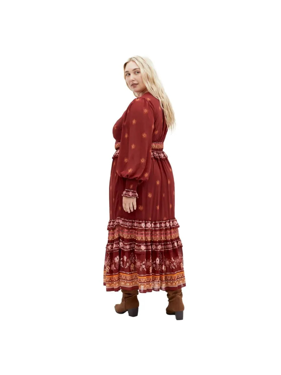 Женское макси-платье Cameron CITY CHIC, Rust batik brd — изображение 3 из 5