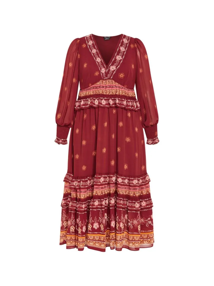 Женское макси-платье Cameron CITY CHIC, Rust batik brd — изображение 4 из 5